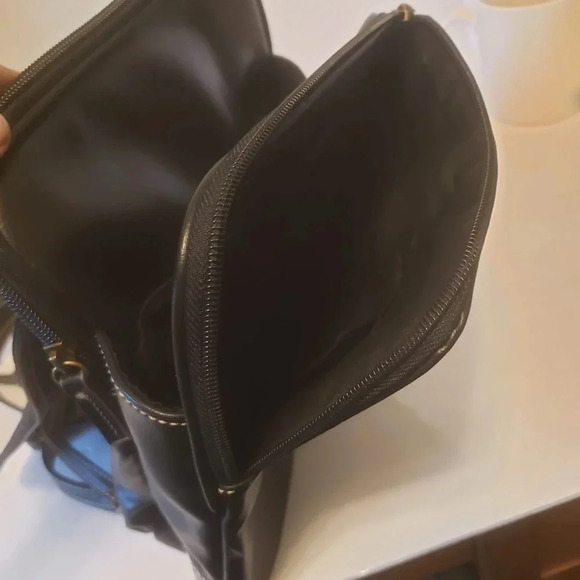 The Stone Black Faux Leather Womans Medium Mini  Backpack . - Picture 14 of 16